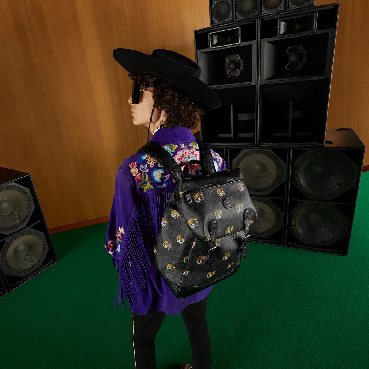 GG medium backpack with tiger print - 3