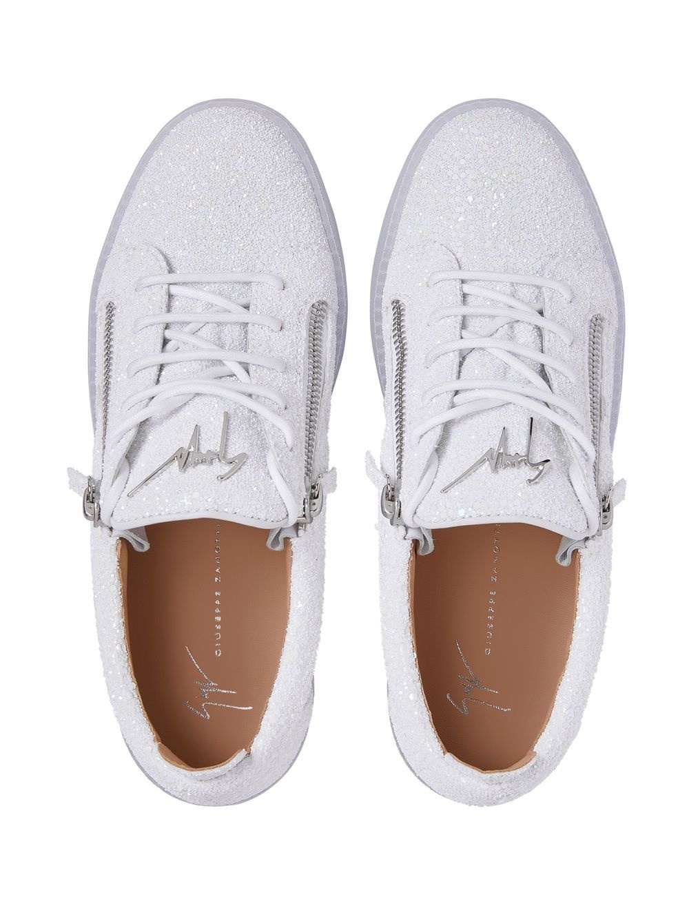 zip-detail glitter trainers - 4