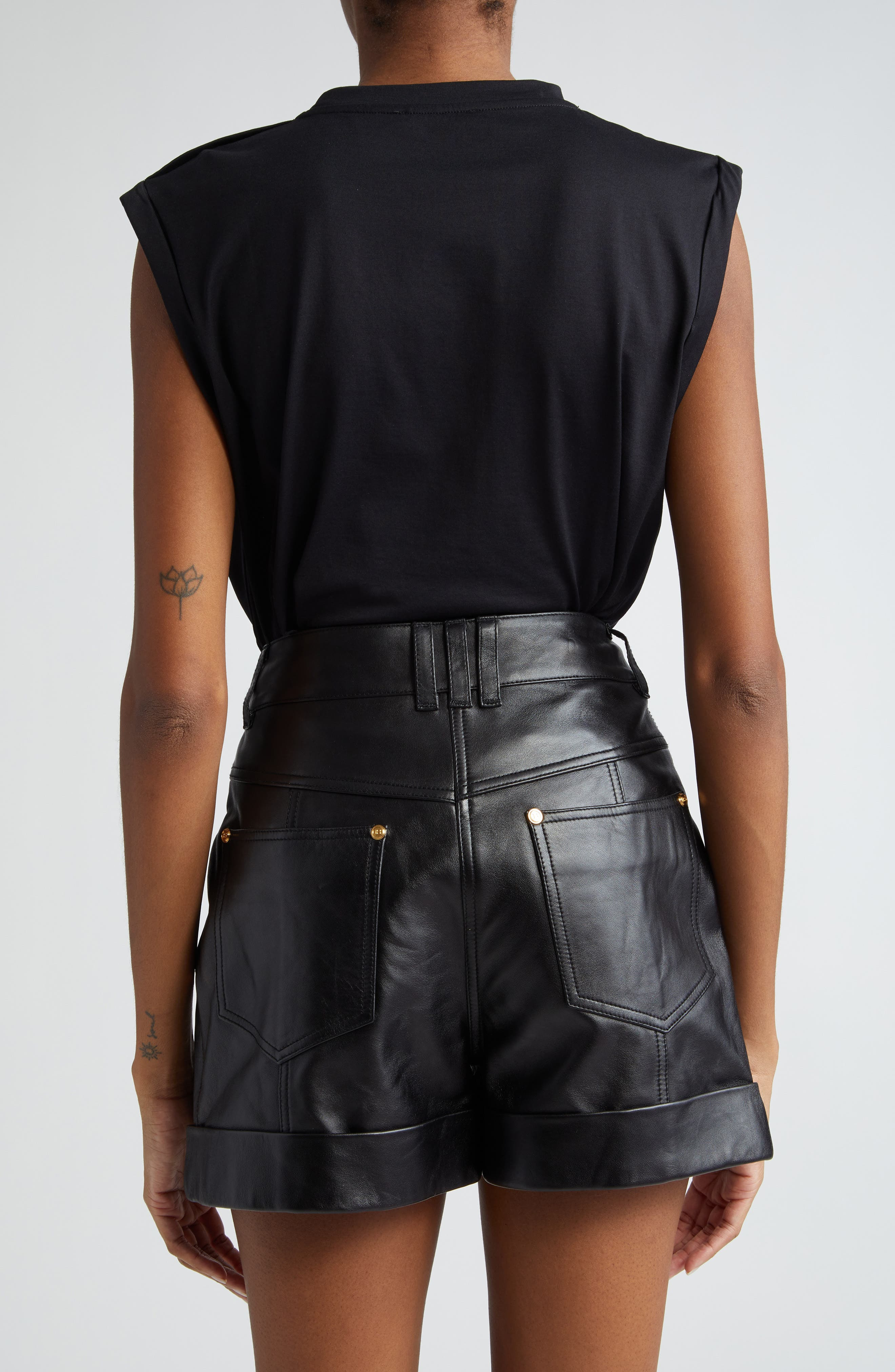 Balmain Cotton Logo Graphic Tank in Black/White at Nordstrom - 3