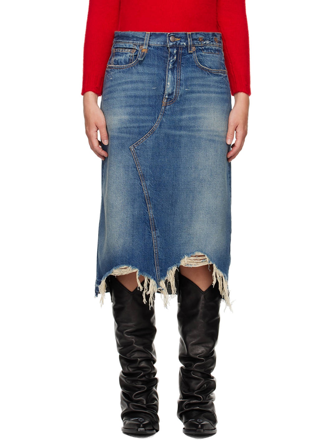 Blue Jesse Denim Midi Skirt - 1