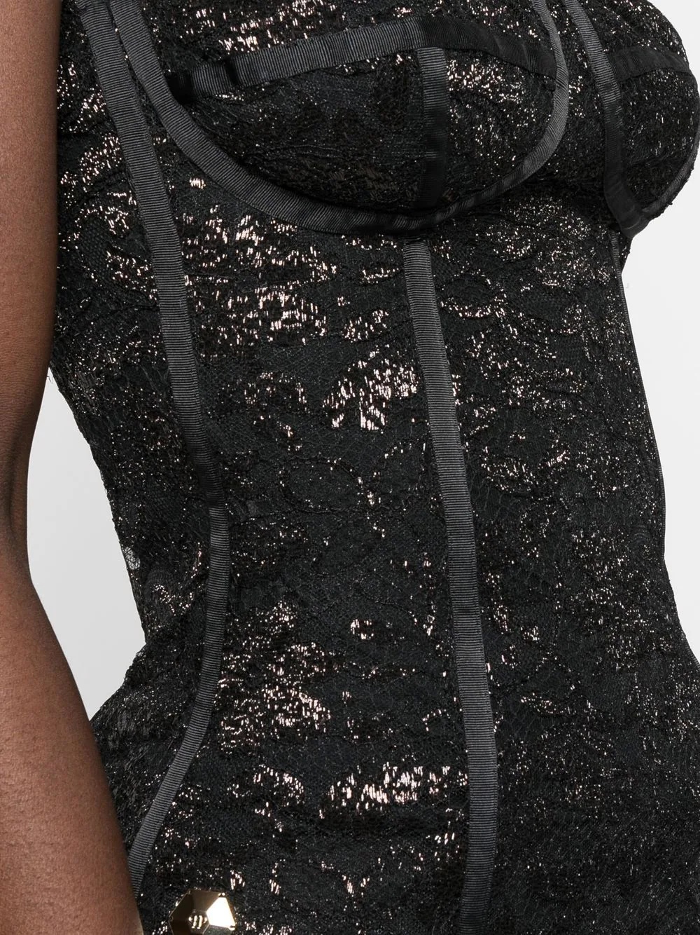 lace-detail bustier top - 5