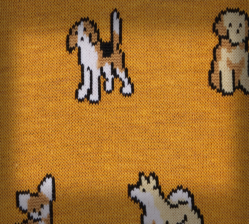 Yellow Cotton-Blend 'Dogs' Socks 4