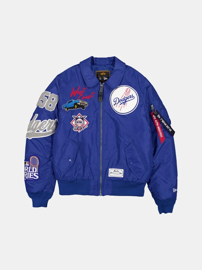 LOS ANGELES DODGERS X ALPHA X NEW ERA MA-1 COLLARED BOMBER JACKET - 1