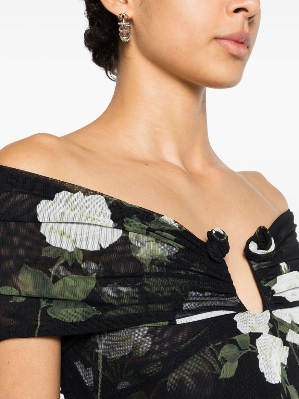 off-shoulder cropped blouse - 5