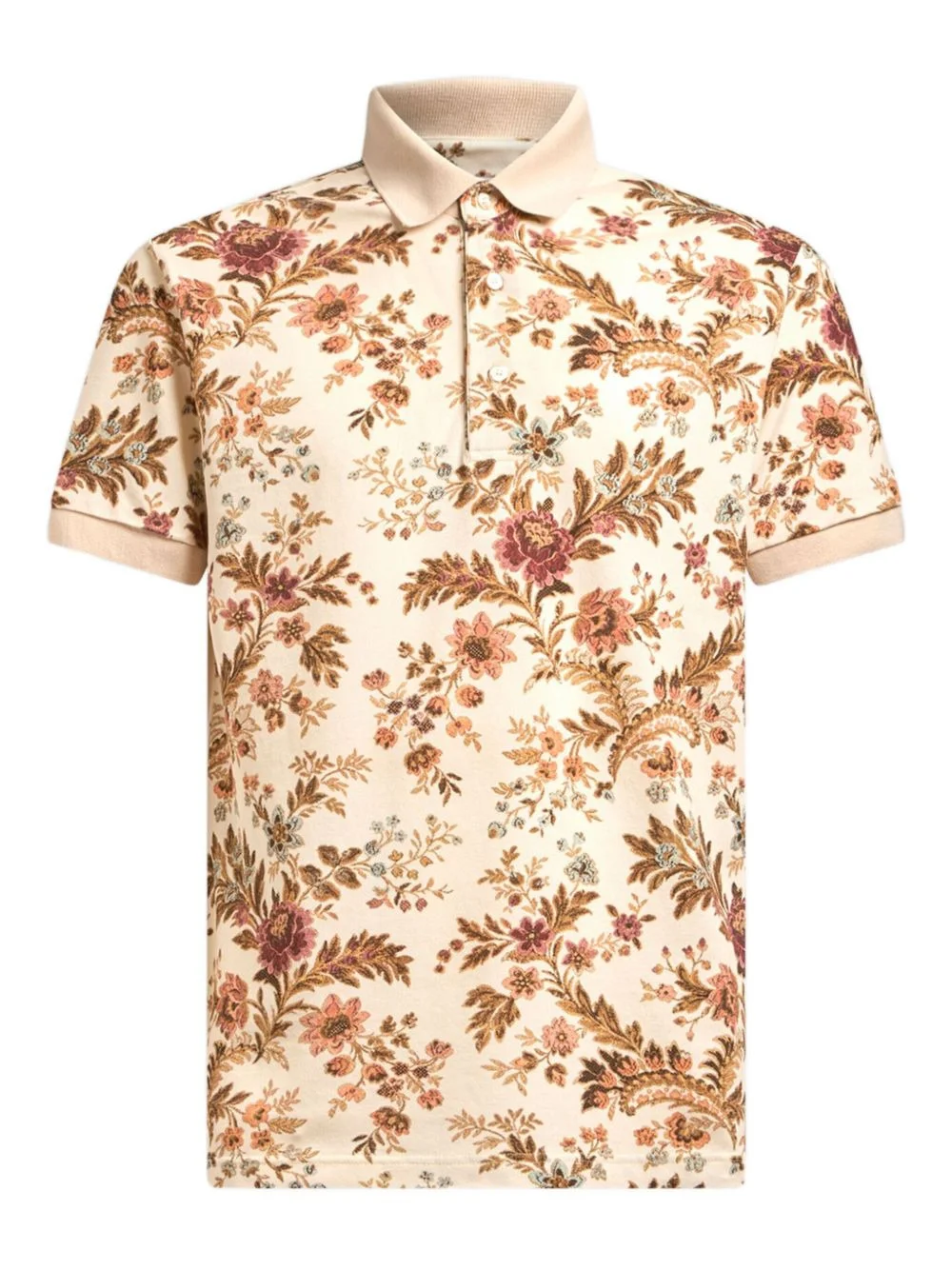 floral-print polo shirt - 1