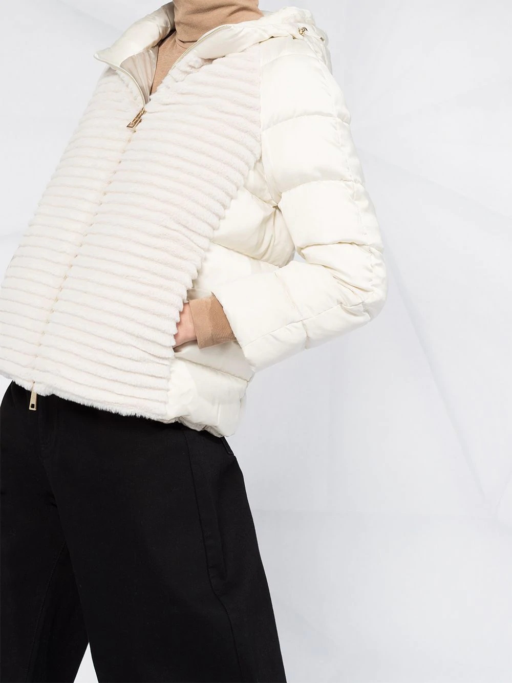 knitted panel puffer jacket - 5