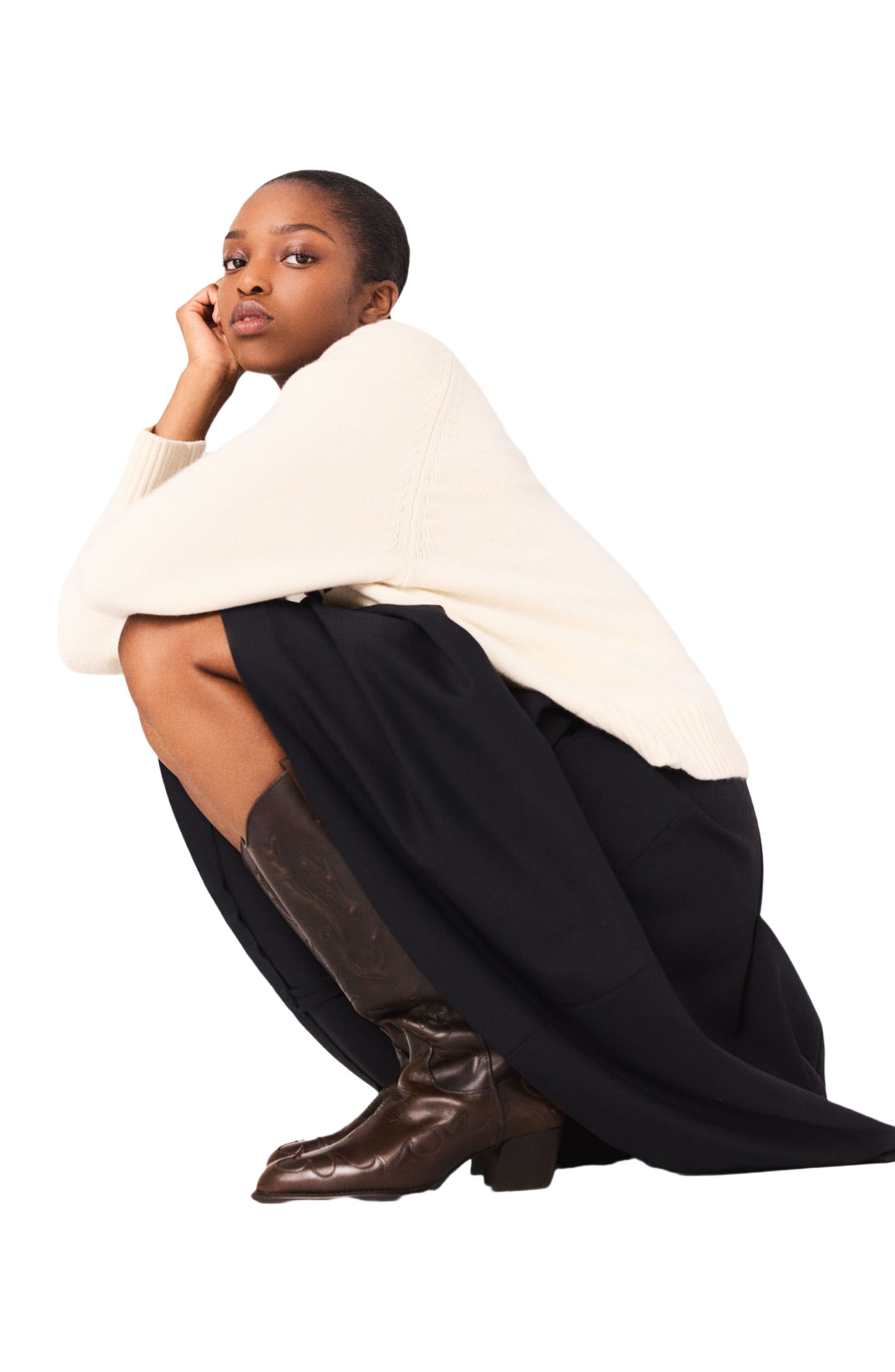 maje Rib knit sweater in Ecru at Nordstrom - 8