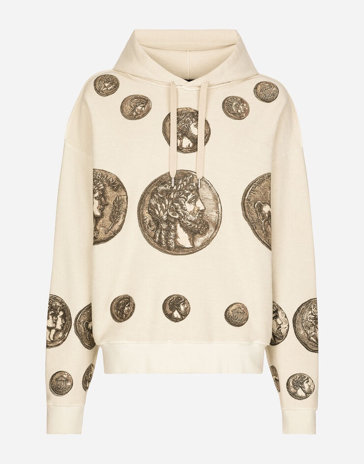 Coin print inside-out jersey hoodie - 1
