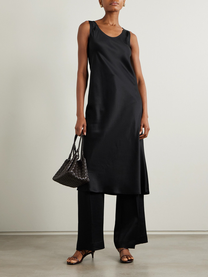 Max Mara Banjo 실크 사틴 미디 드레스 한국어 outlook