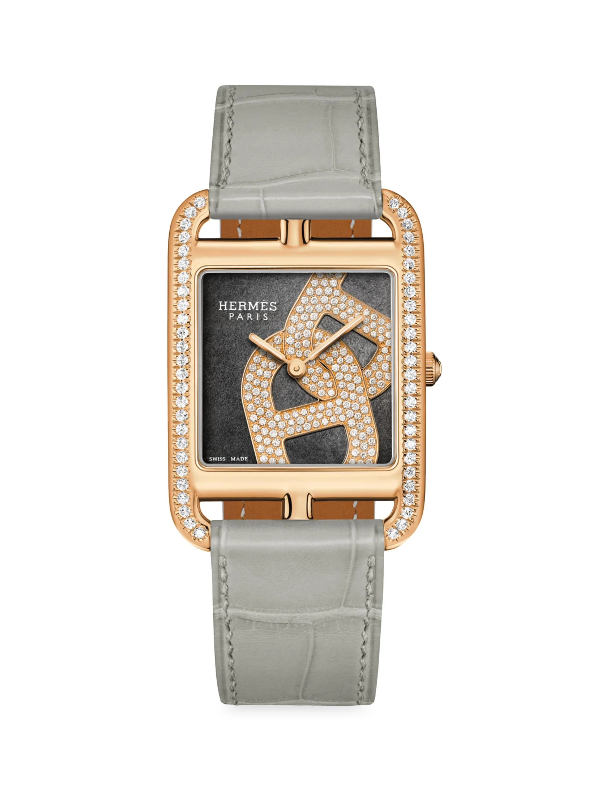 Women's Cape Cod 37MM Chain D'Ancre 18K Rose Gold, Diamond & Alligator Strap Watch - Grey - 1