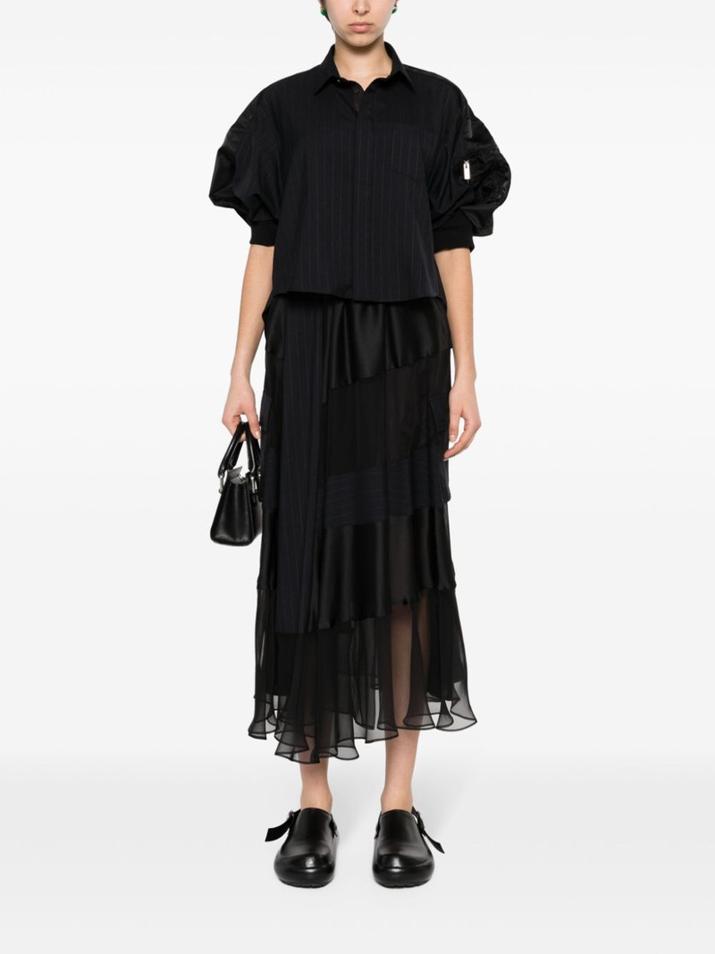 sacai pinstripe cropped shirt outlook