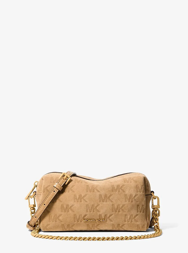 Bryant Small Logo Embossed Suede Convertible Crossbody Bag - 1