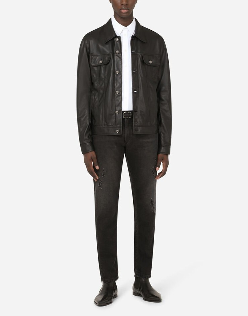 Dolce & Gabbana Leather denim-style jacket outlook