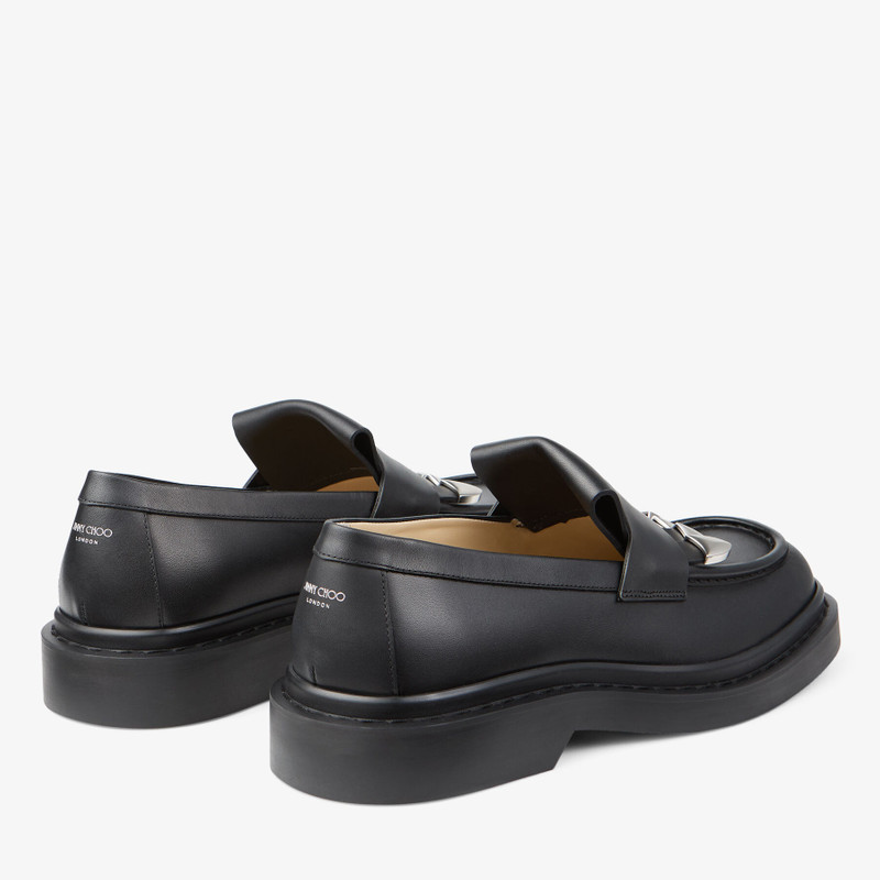 JIMMY CHOO Buff Tassel Loafer Black Box Calf Leather Loafers outlook