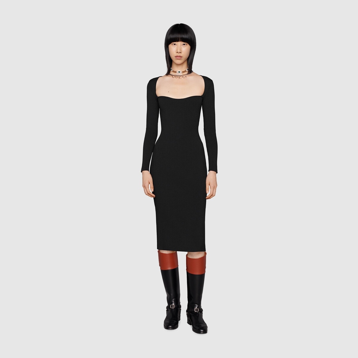 Stretch viscose bodycon dress - 2