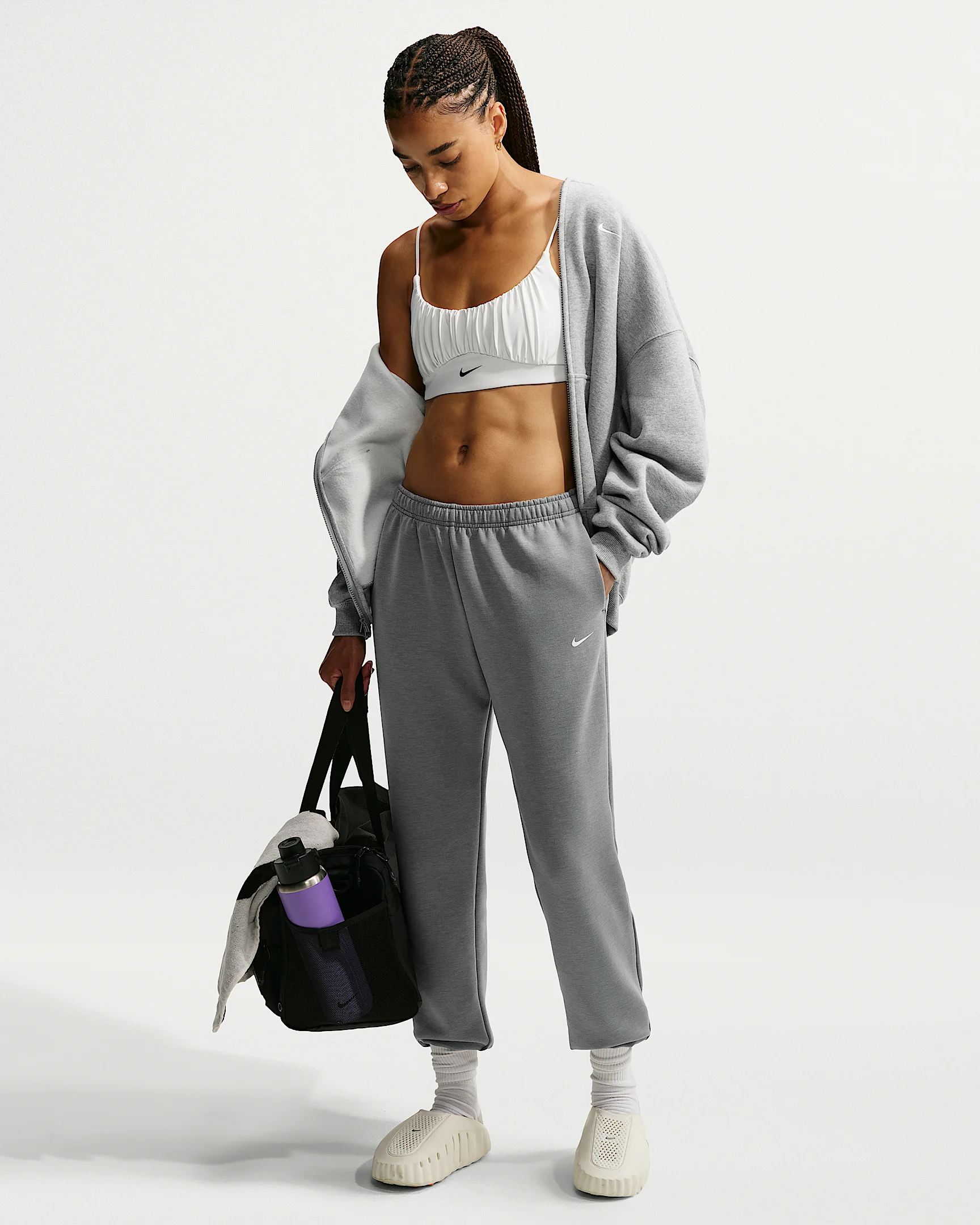 Nike Studio Fleece Sport Women's Dri-FIT Mid-Rise Pants - 1