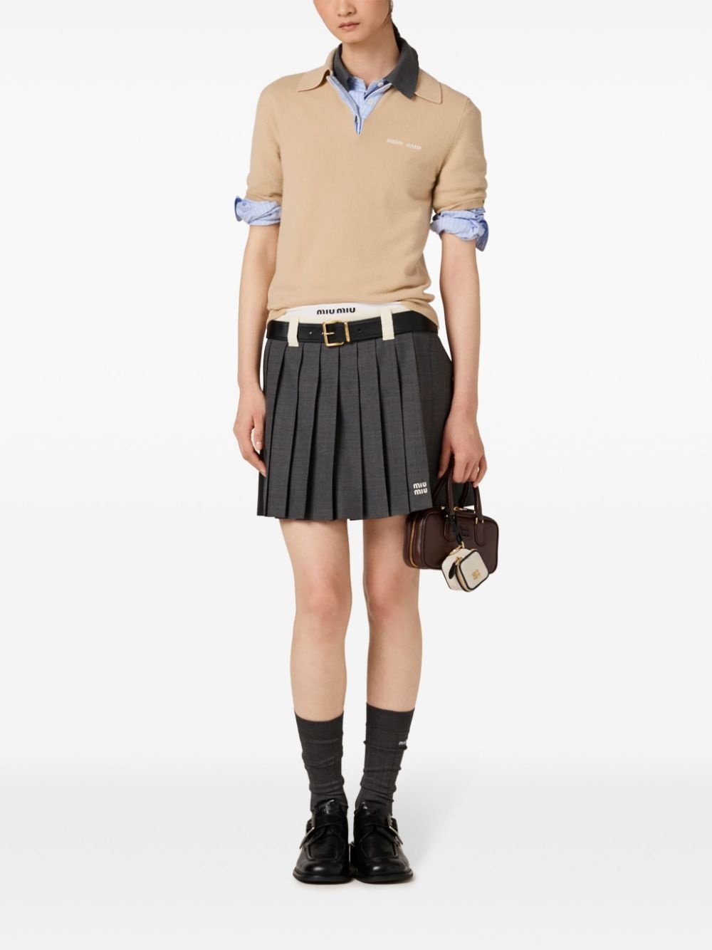 cashmere polo top - 2