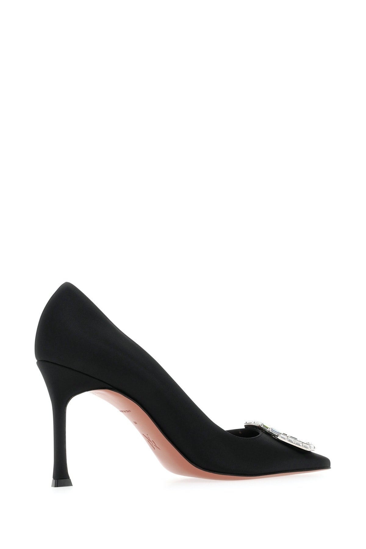 Amina Muaddi Women Camelia Pump 90 Satin Black White B - 7