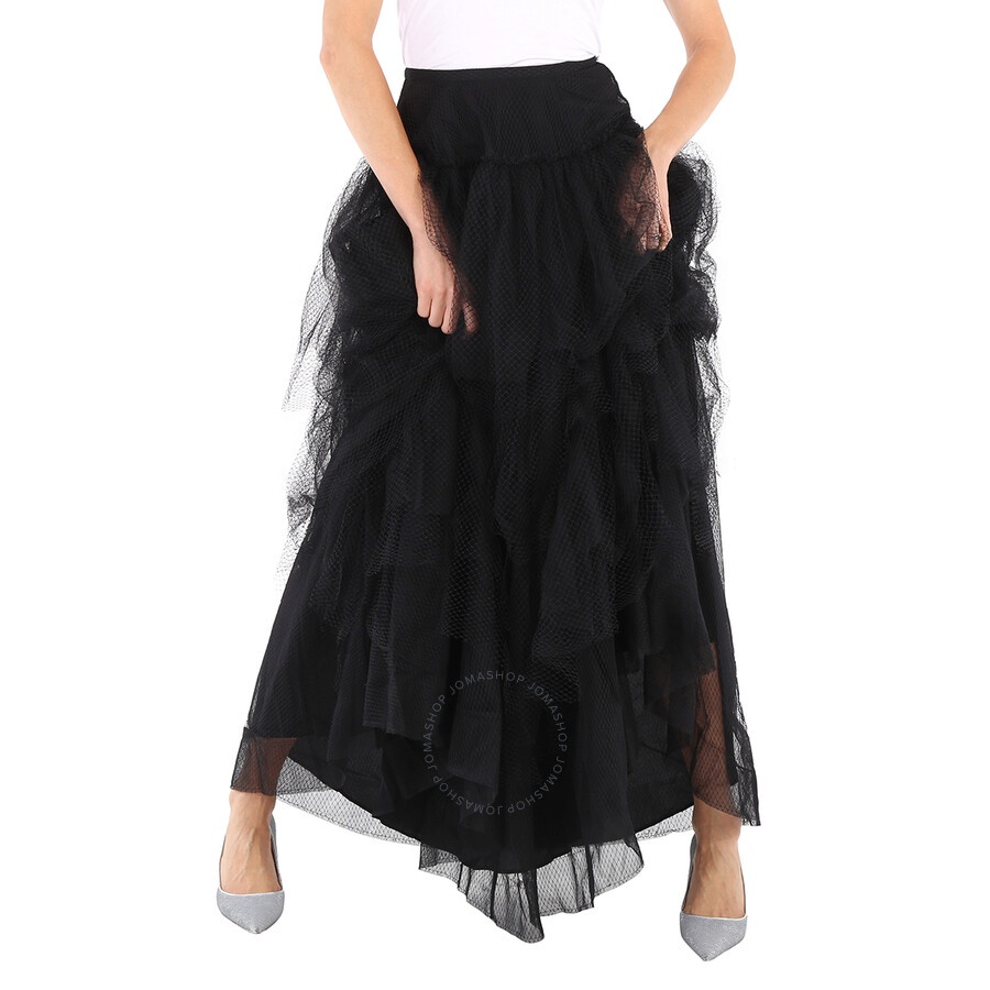 Burberry Ladies Skirts Runway Black Tulle Tiered Skirt - 2