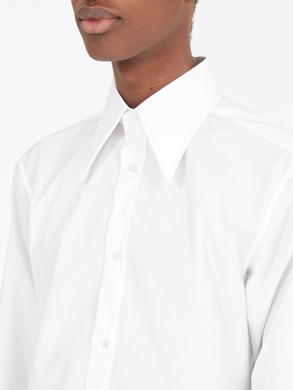 straight-point collar cotton shirt - 5
