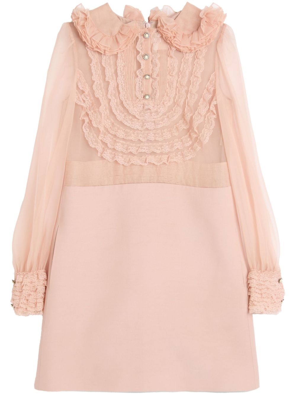 embroidered crepe couture mini dress - 1