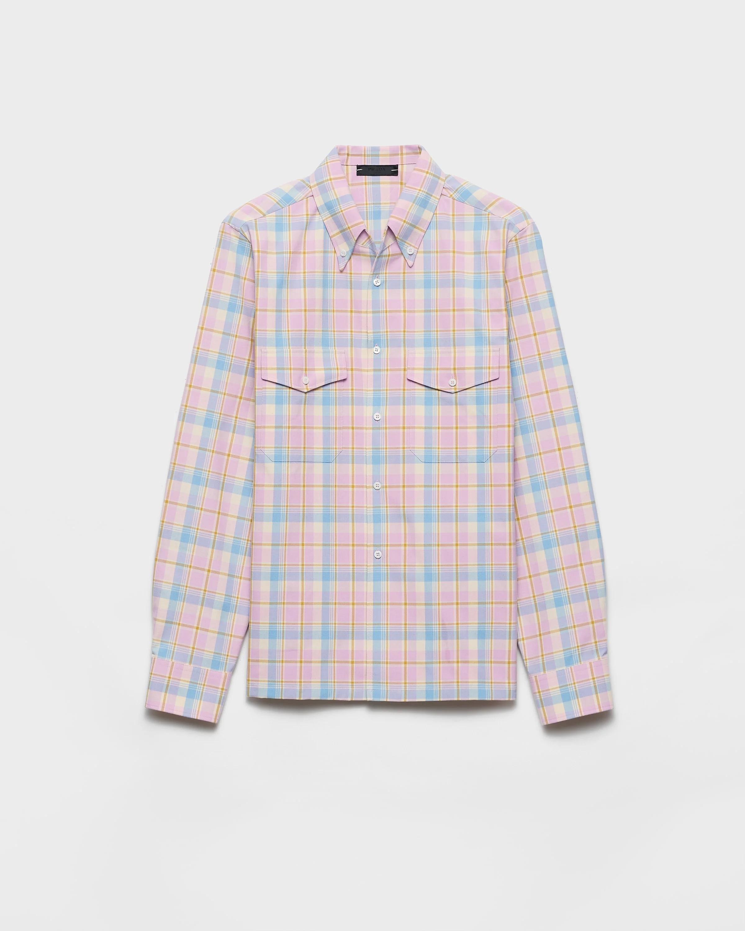Checked cotton button-down shirt - 1