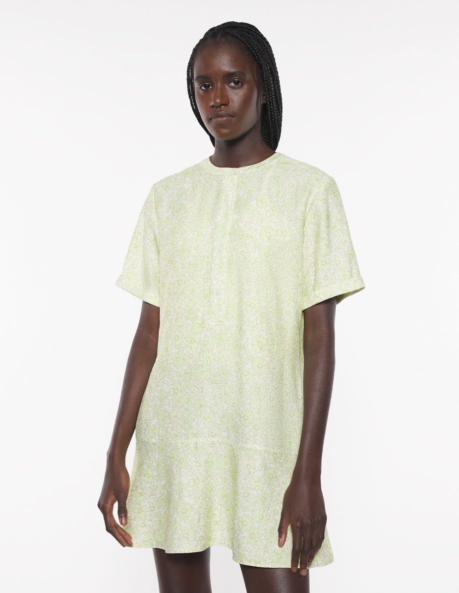 SHORT SLEEVE GODET MINI DRESS - 3
