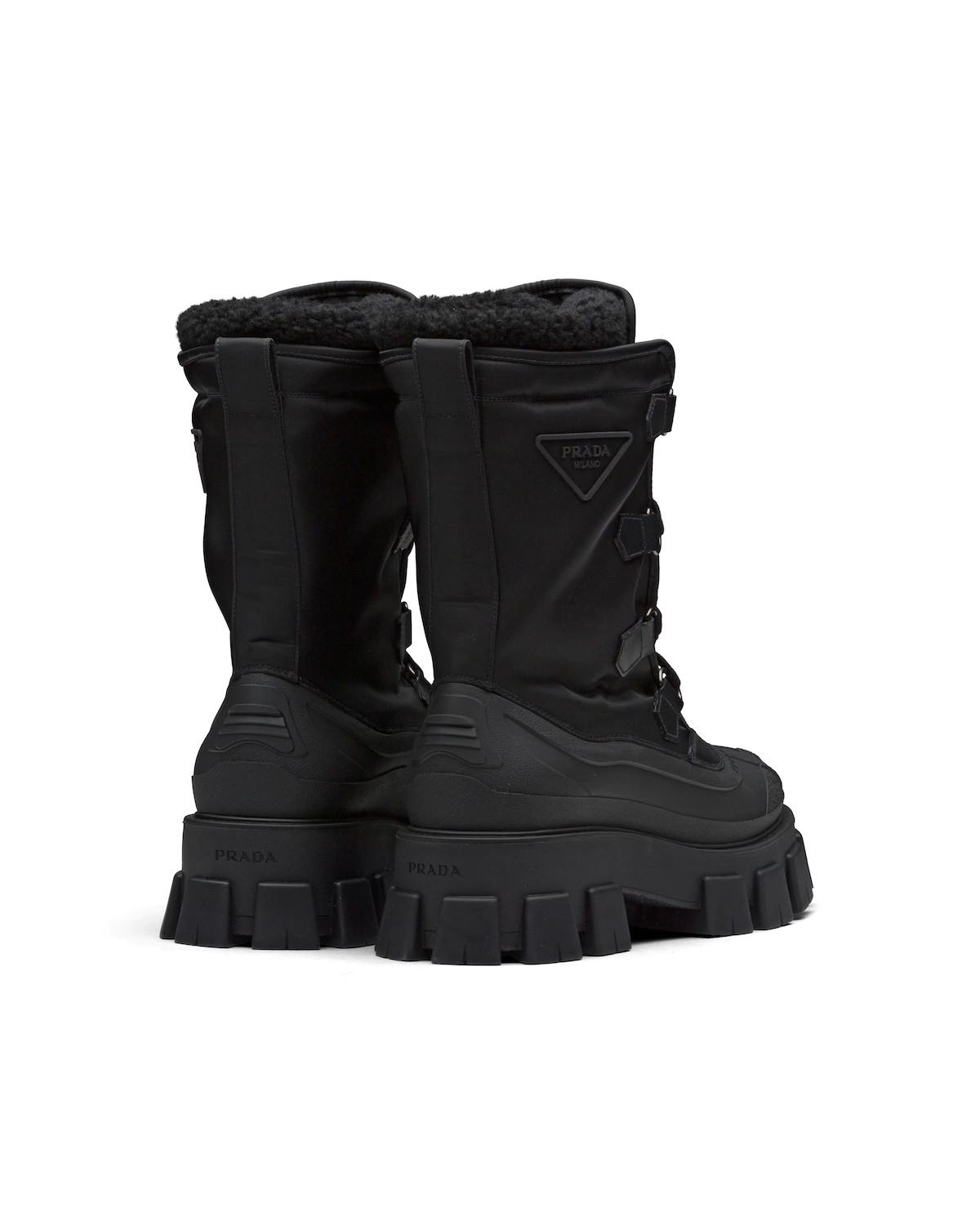 Re-Nylon gabardine shearling-lined hiking boots - 4