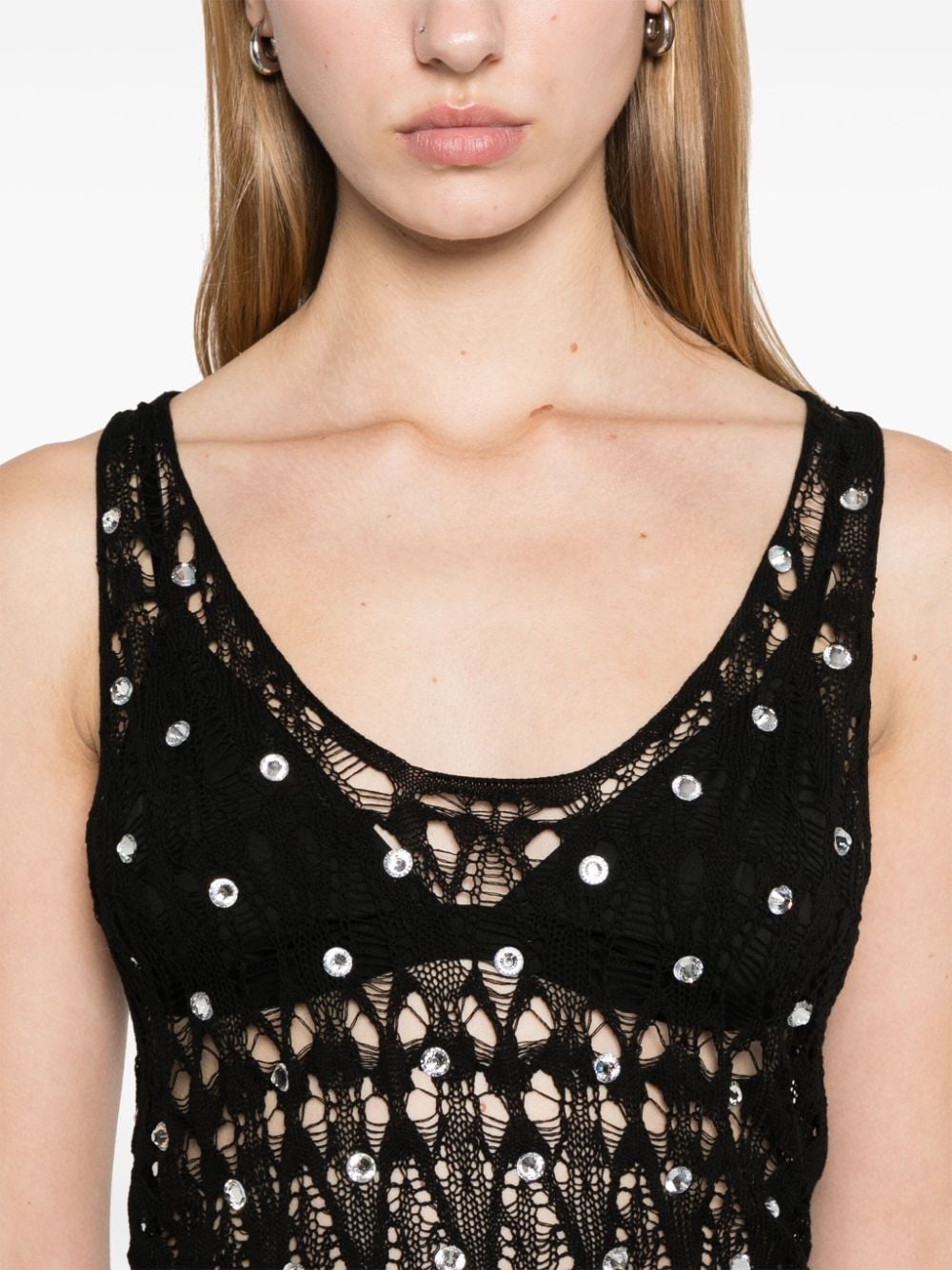 drop stitch-knit top - 5