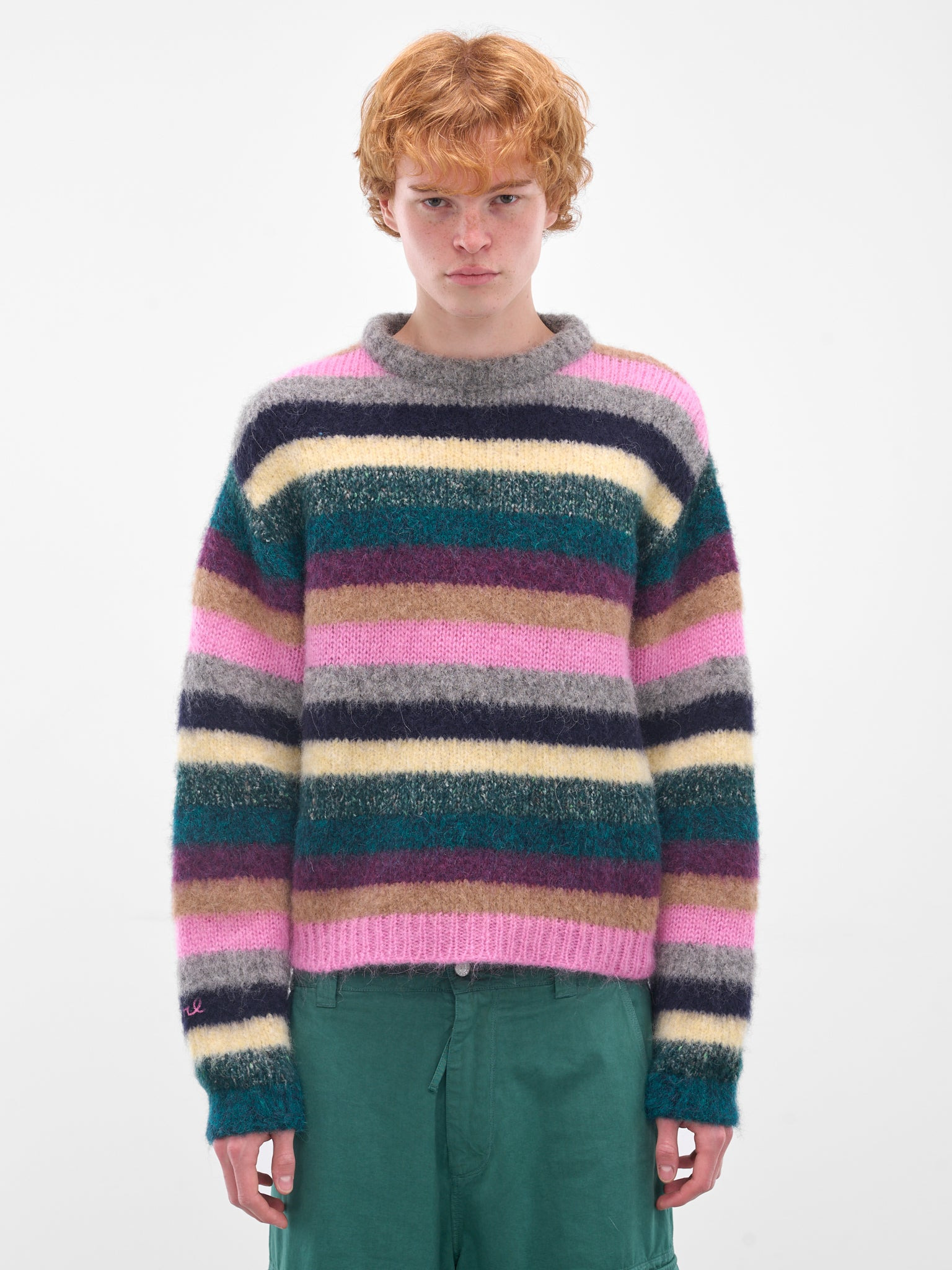Multi-Color Stripe Alpaca Sweater - 1