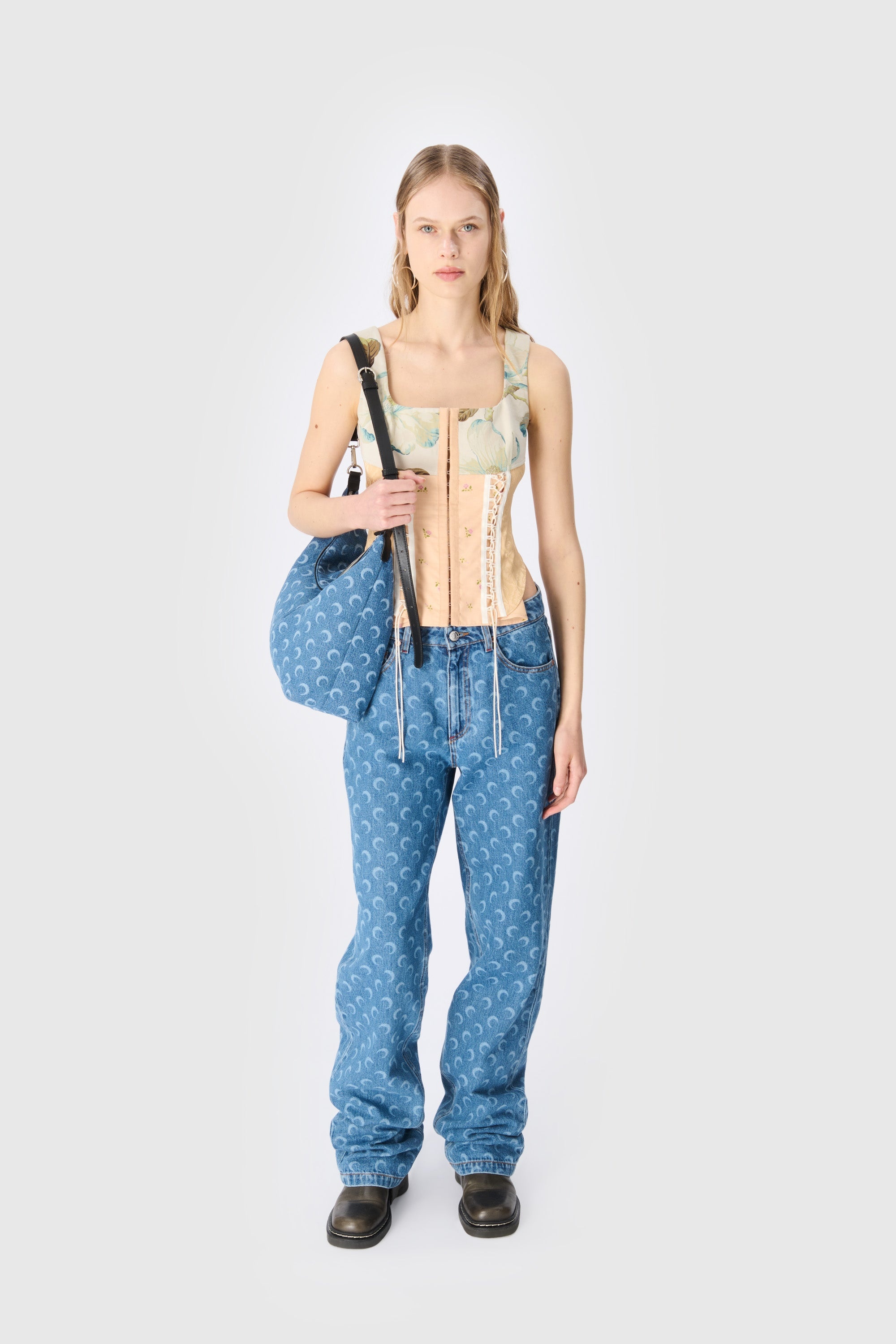 Moon Laser Denim Loose Jeans - 4