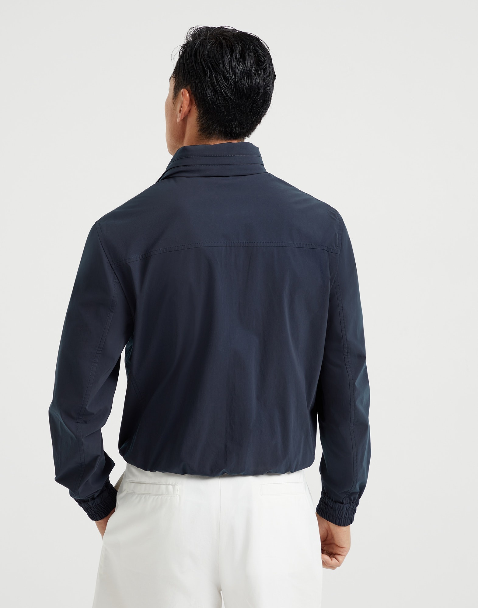 Water-resistant bonded cotton unlined outerwear jacket with packable hood - 2