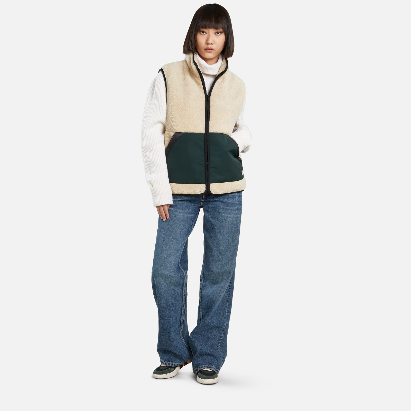 Bimaterial Gilet Beige - 6