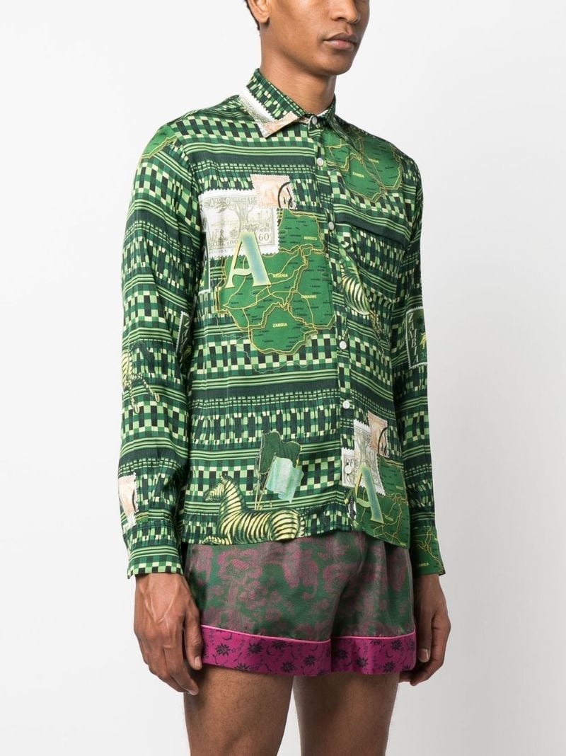 graphic-print long-sleeve shirt - 3