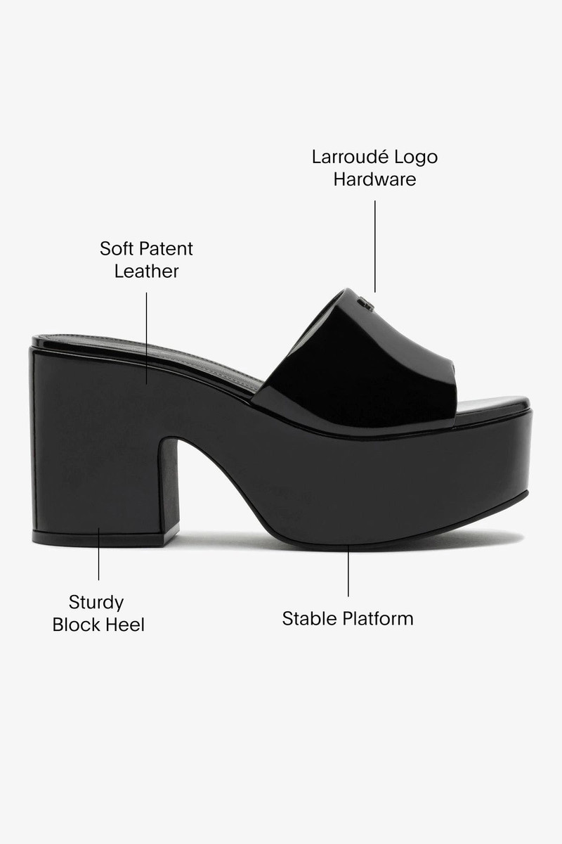 Miso Platform Mule In Black Patent Leather 5