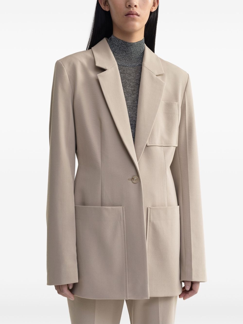 fitted-waist blazer - 4