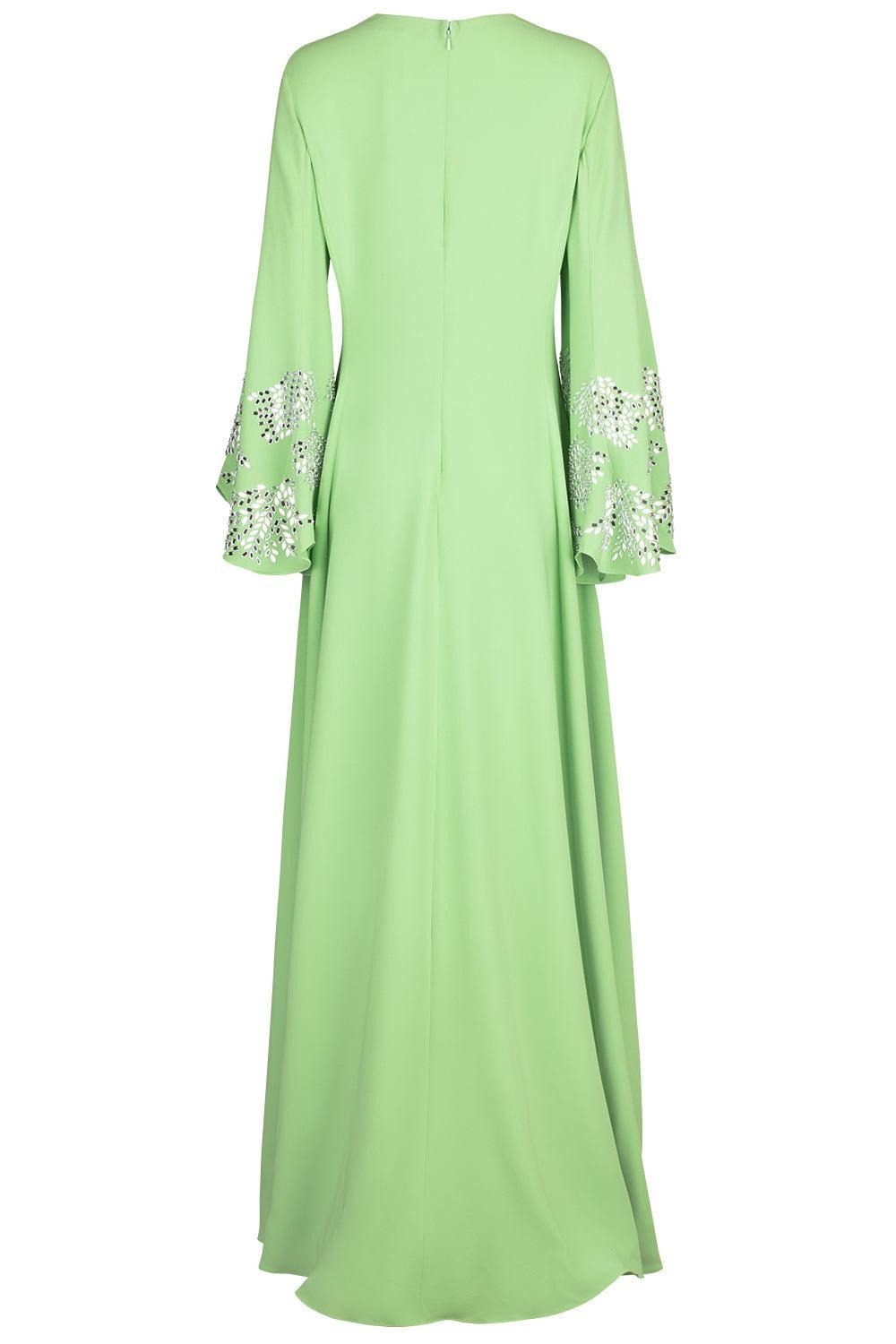 Long Sleeve Crystal Embroidered Caftan - 5