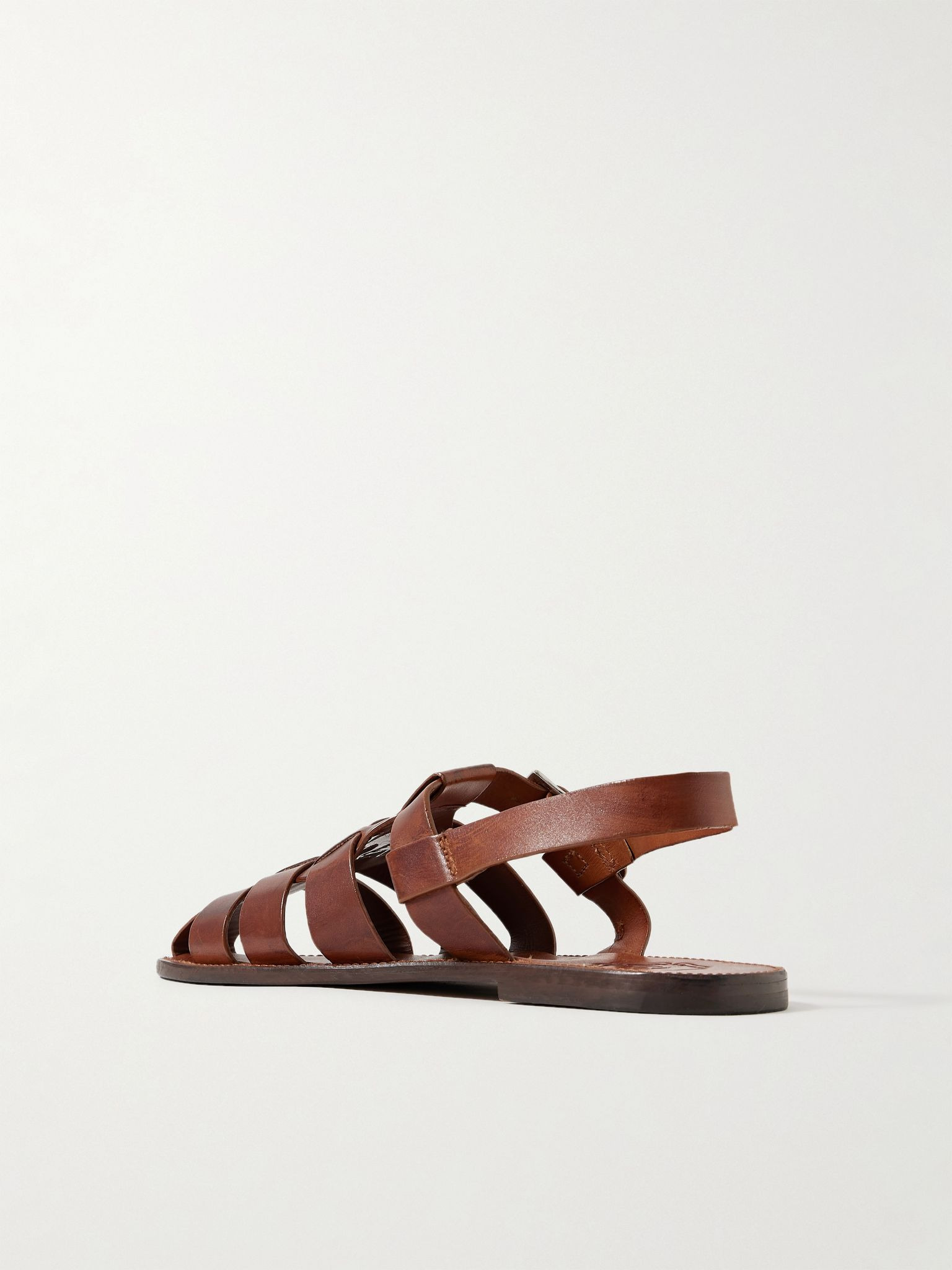 Quincy Leather Fisherman Sandals Brown - 3