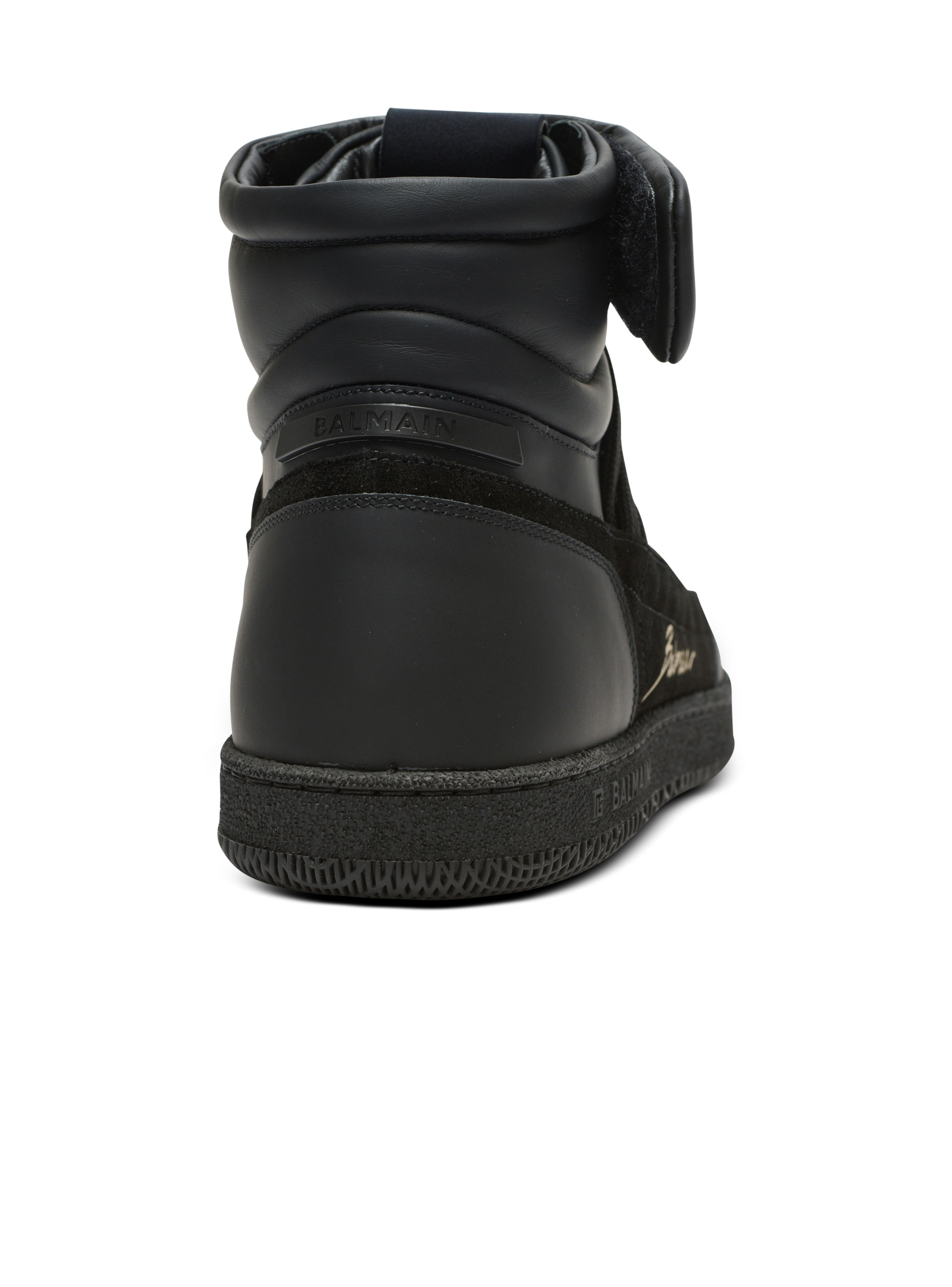 Leather Balmain Swan Mid-Top lace-up trainers - 7