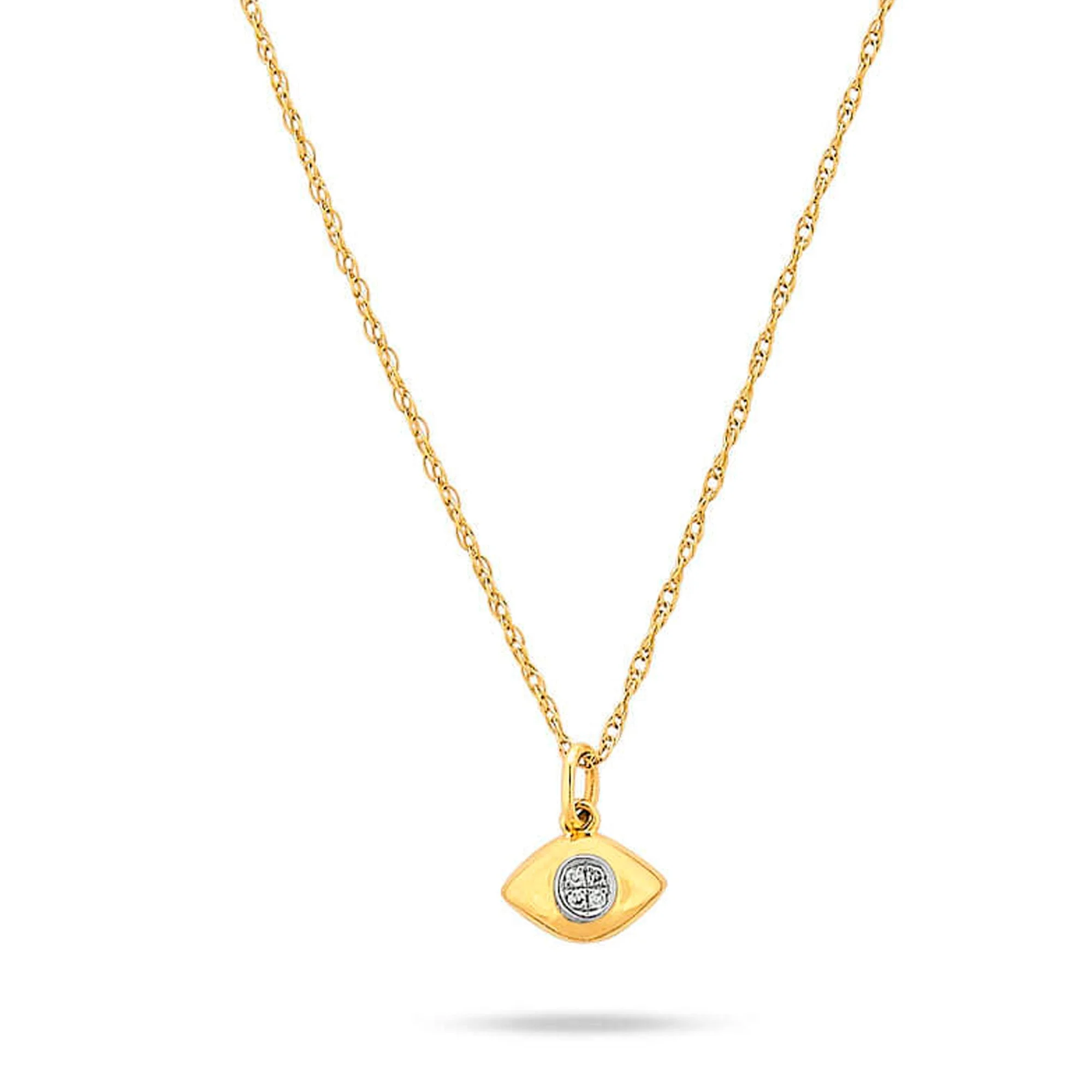 Tiny Evil Eye Diamond Necklace - 1