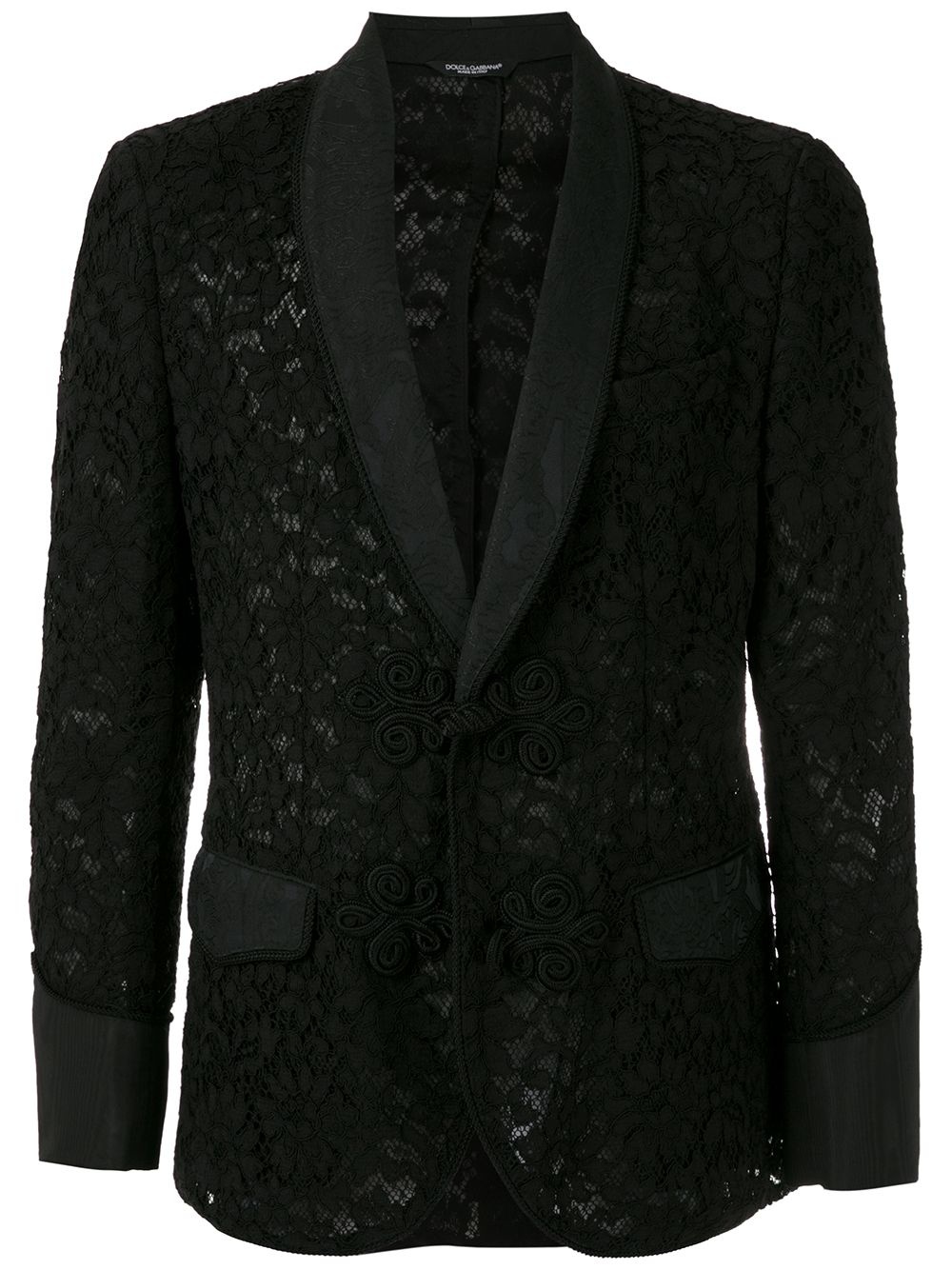 floral lace pattern blazer - 1