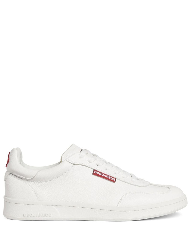 logo-tag leather sneakers 1