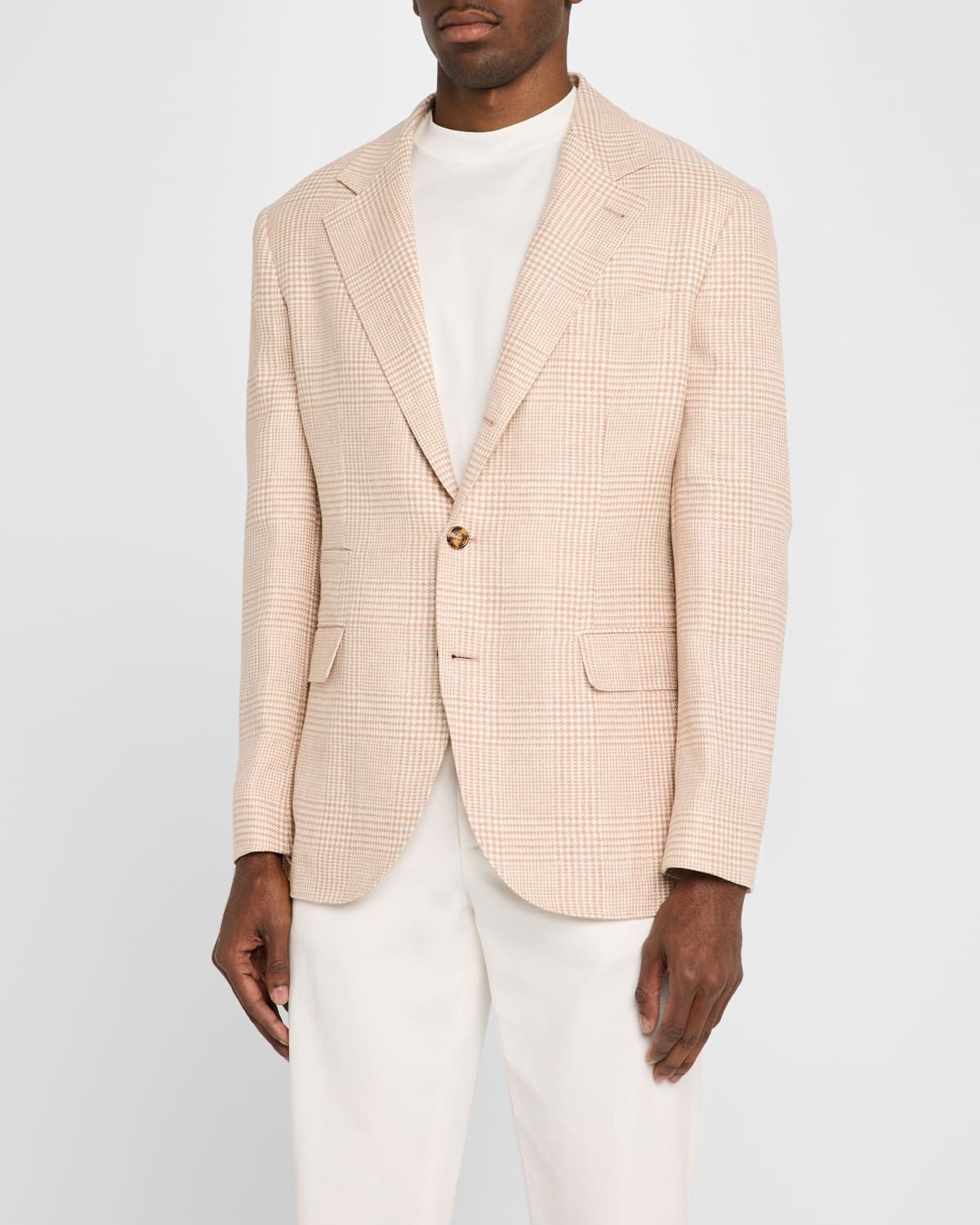 Men's Macro Prince of Wales Single-Breasted Sport Coat - 4