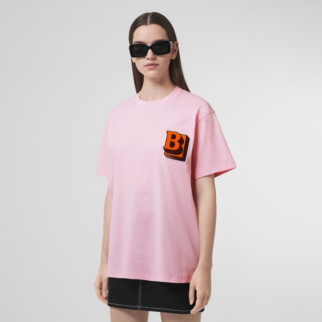 Letter Graphic Cotton Oversized T-shirt - 2