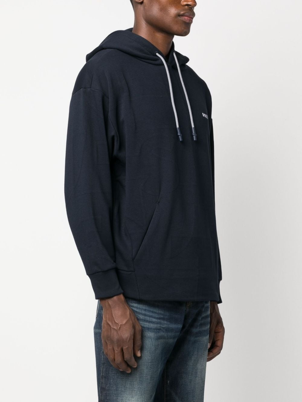 logo-embroidered drawstring hoodie - 3