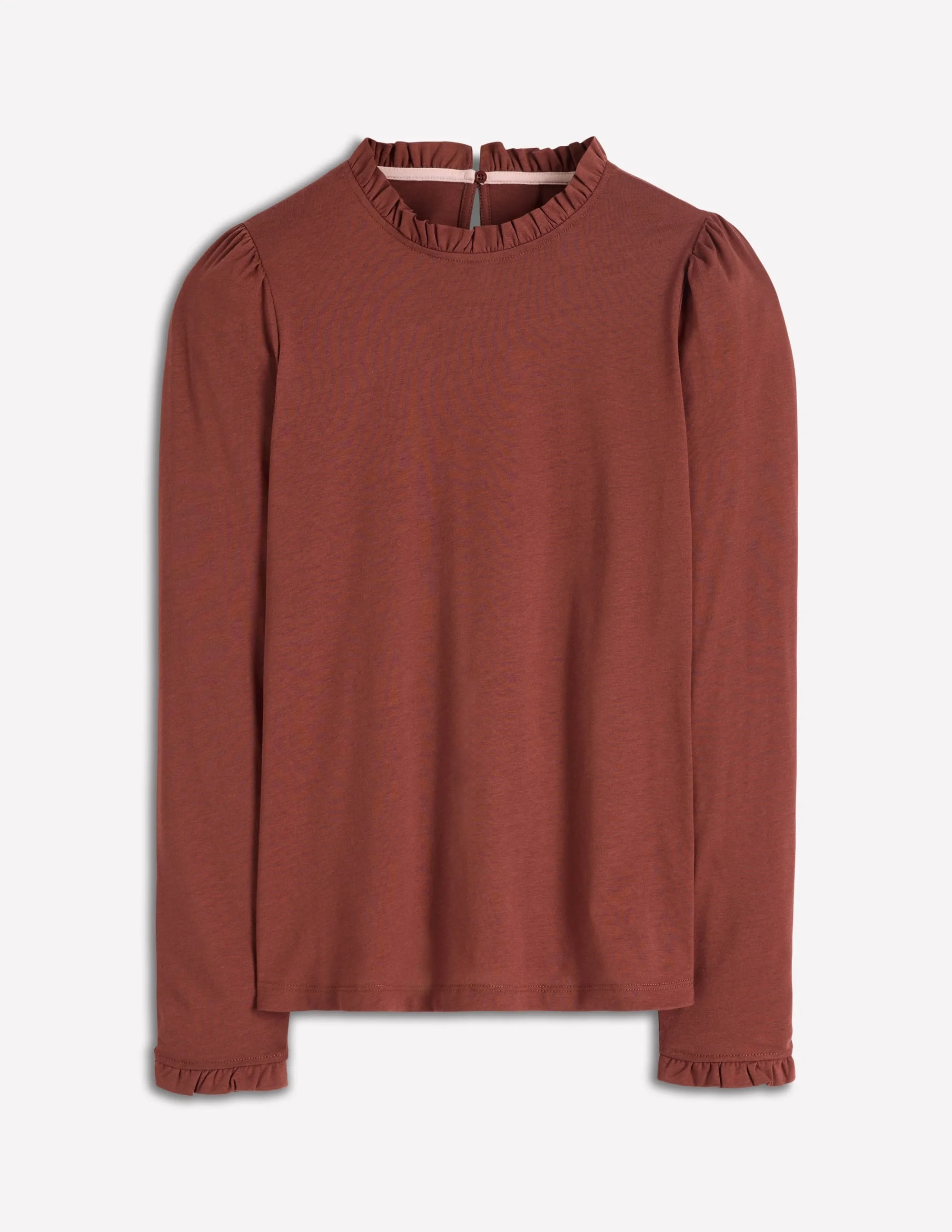 Supersoft Frill Detail Top-Roasted Brown - 1