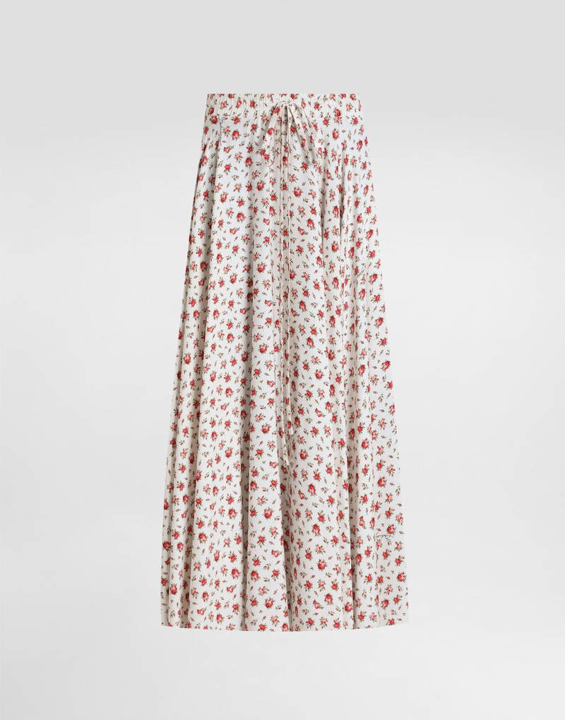Small rose-print charmeuse circle skirt 1