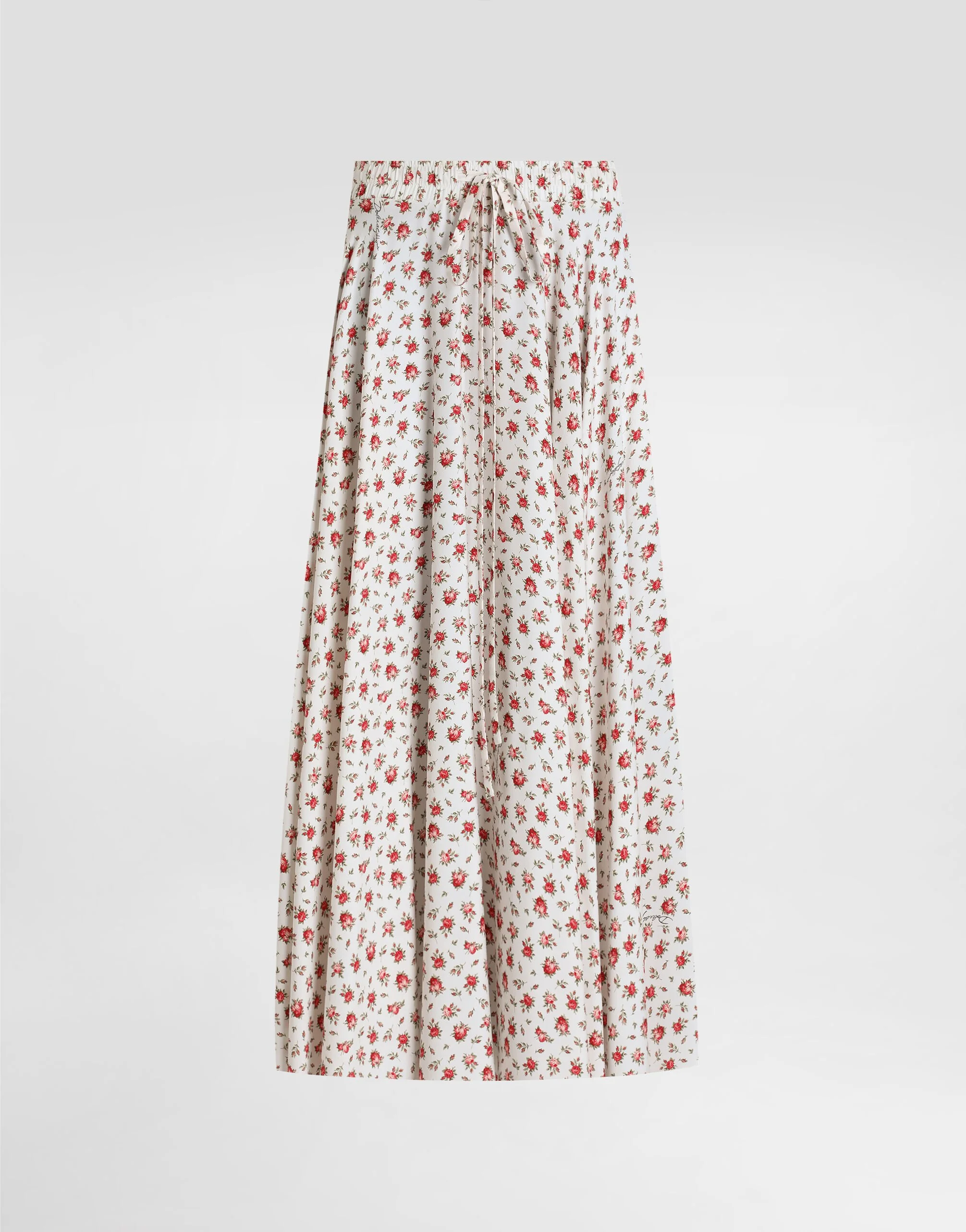 Small rose-print charmeuse circle skirt - 1