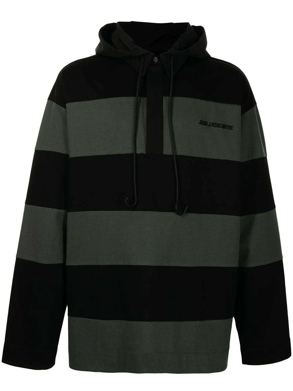 stripe-print hoodie - 1