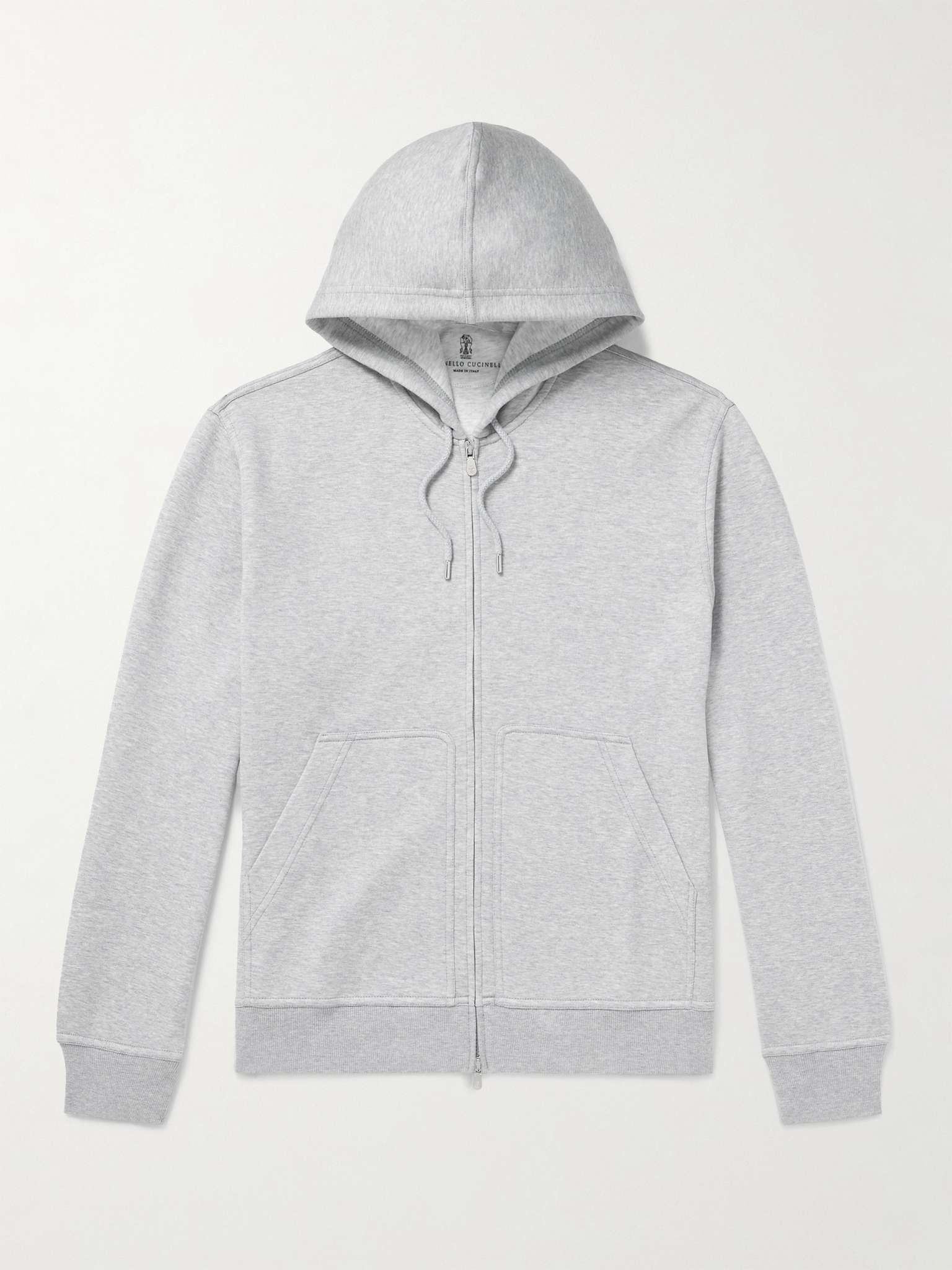 Cotton-Blend Jersey Zip-Up Hoodie - 1